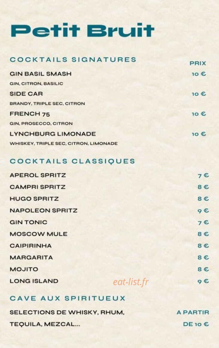 Petit Bruit — carte page 1
