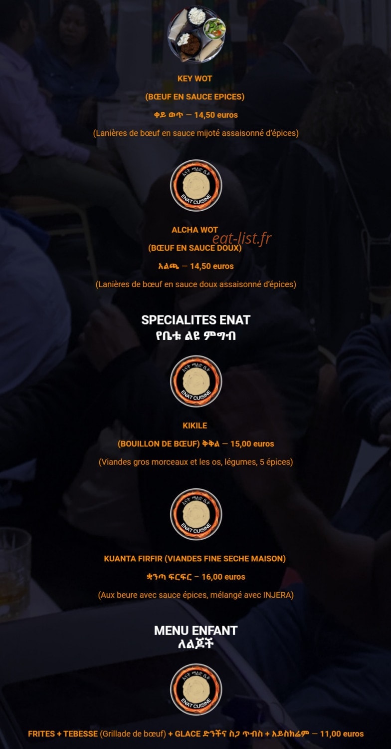 Restaurant Enat — carte page 3