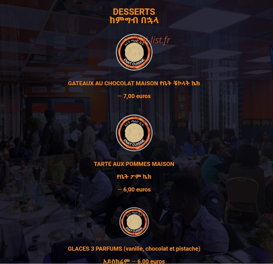 Restaurant Enat — carte page 5