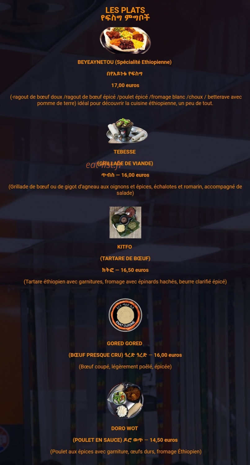 Restaurant Enat — carte page 2