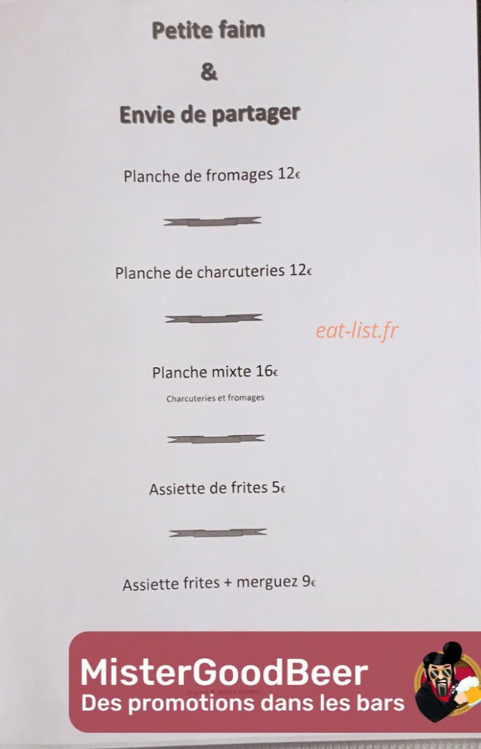 Restaurant et Bar du Lycée — carte page 1