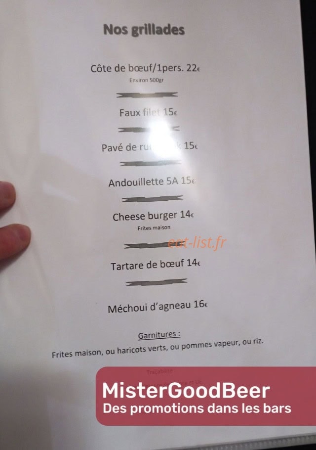 Restaurant et Bar du Lycée — carte page 4