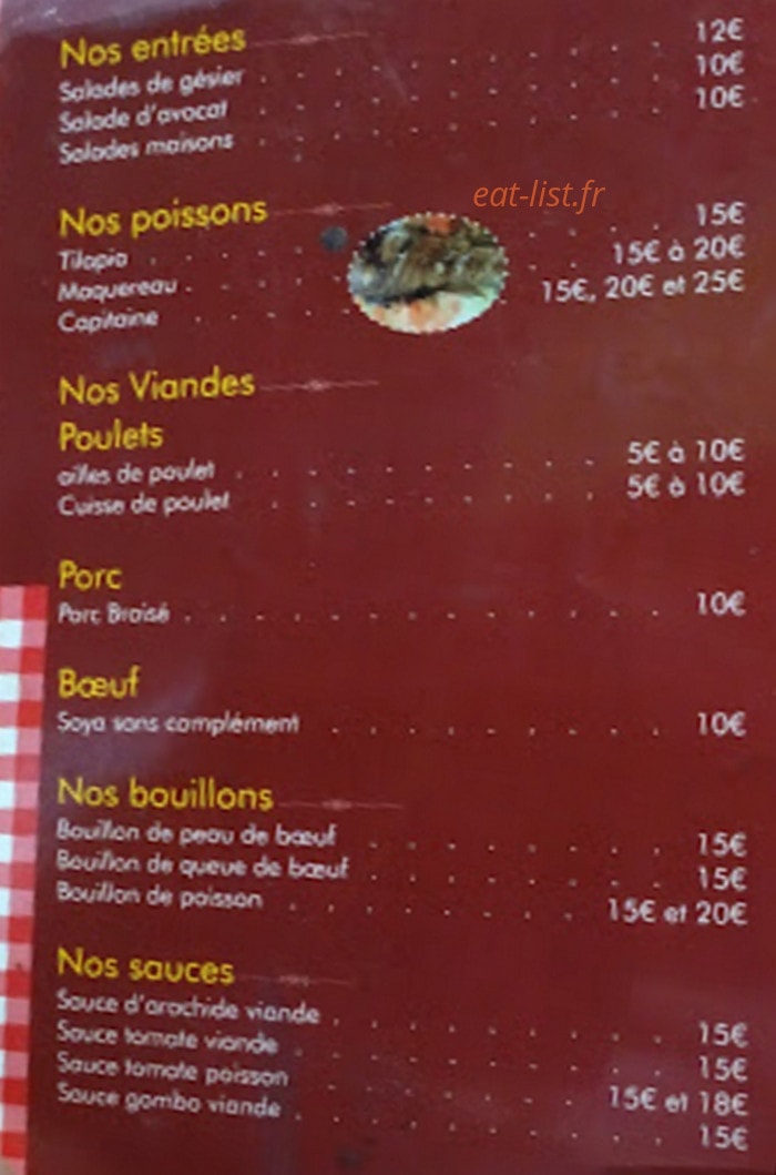 Restaurant Le Prince — carte page 2