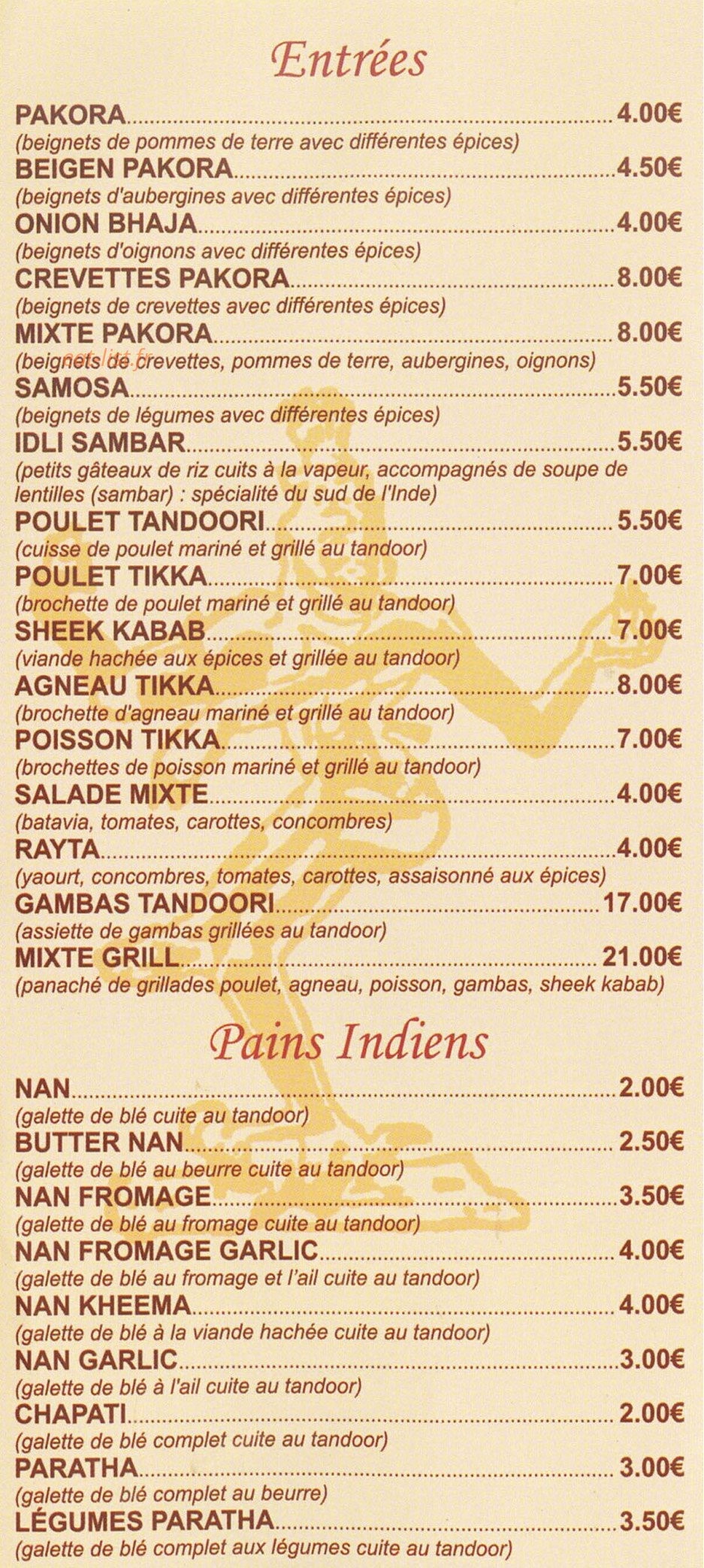 Restaurant Neelkanth — carte page 2