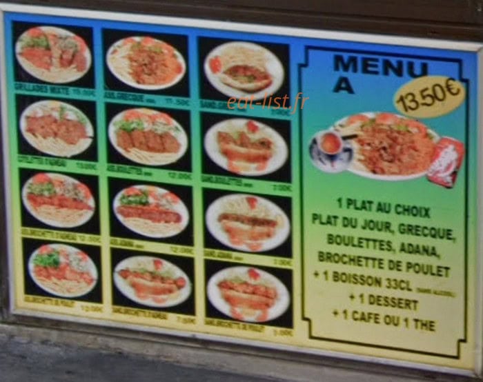 Restaurant Vitamin — carte page 1