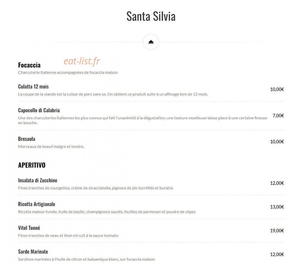 Santa Silvia — carte page 1