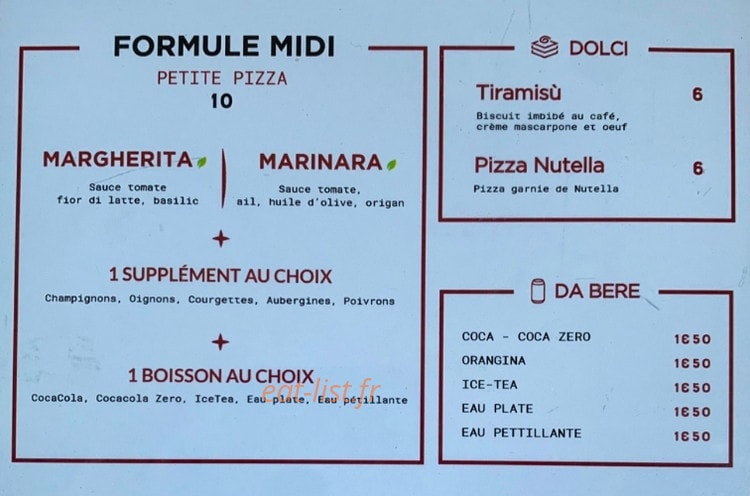 Semola Pizzeria — carte page 2