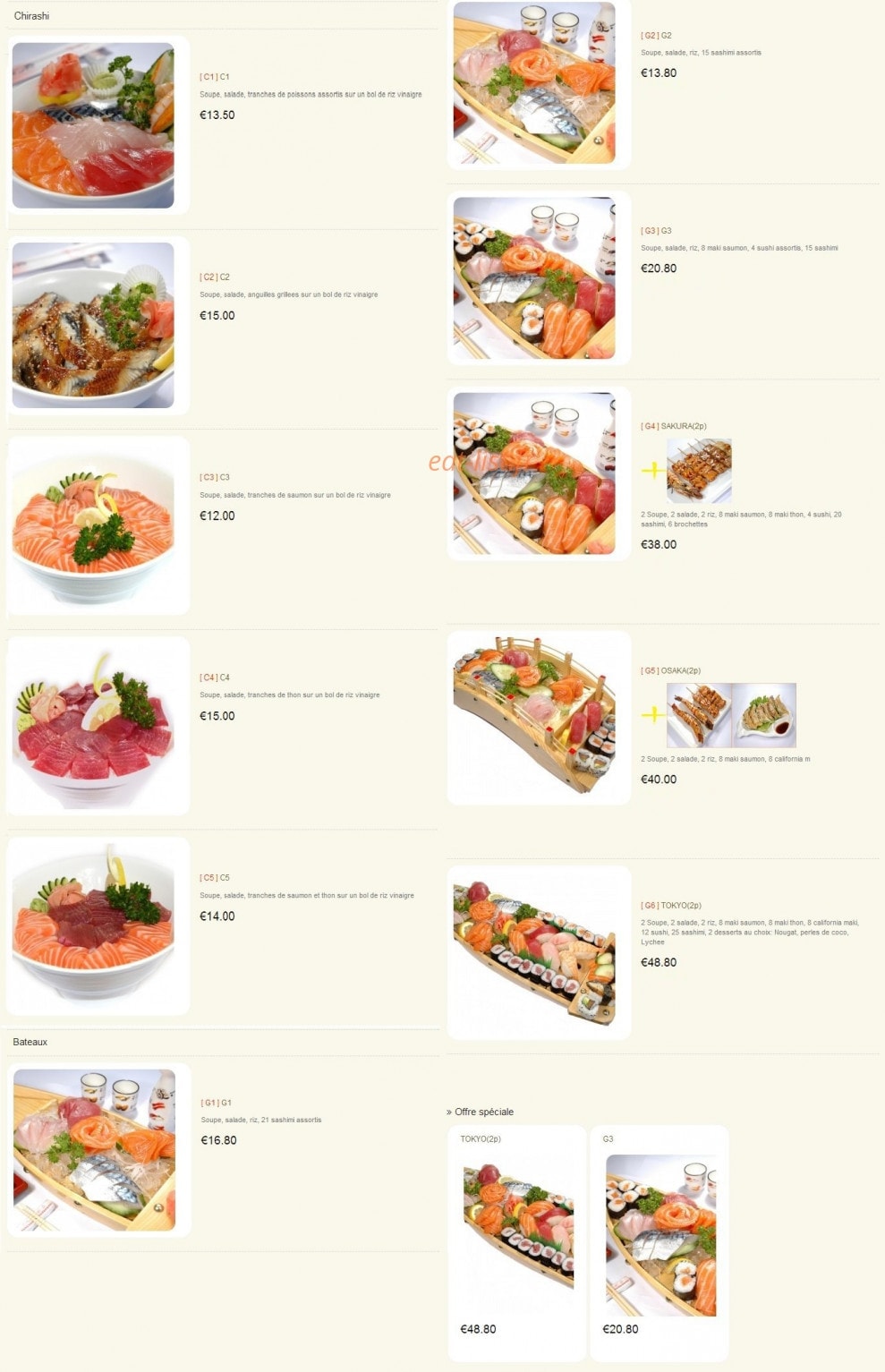 Sushi 14. — carte page 2