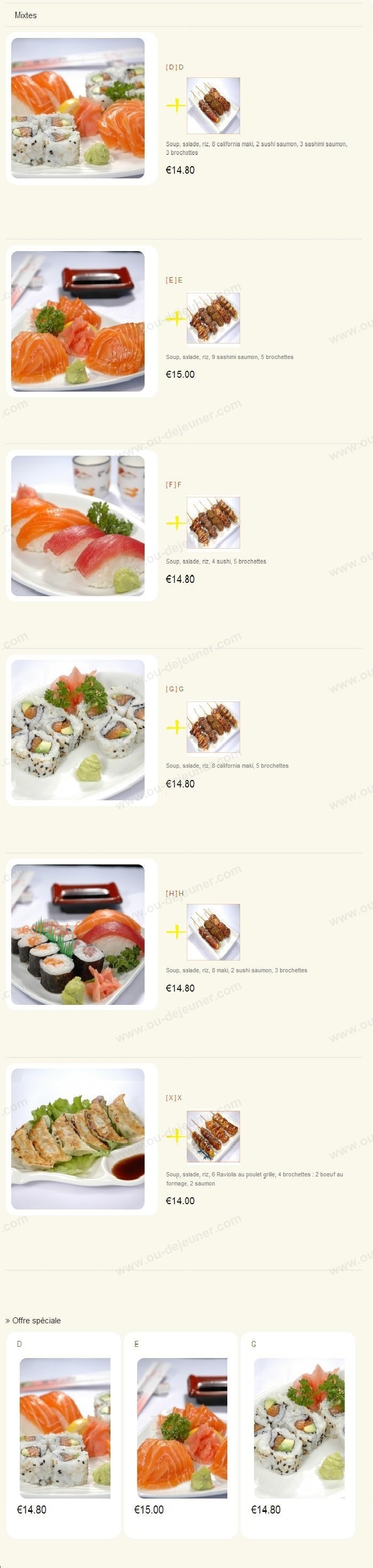 Sushi 14. — carte page 3