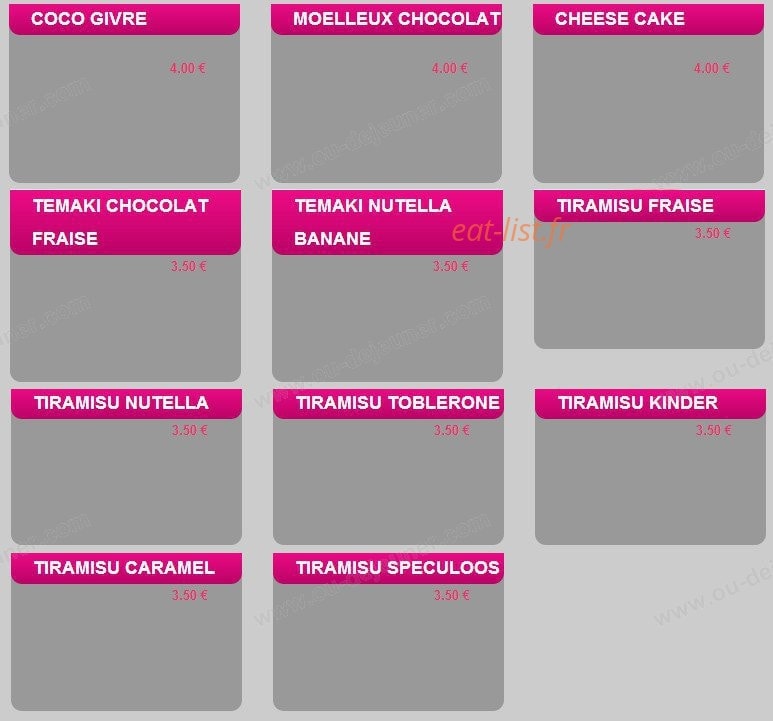 Sushi By Night — carte page 14