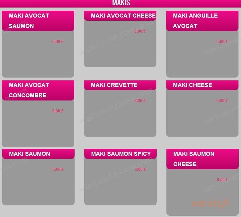 Sushi By Night — carte page 6