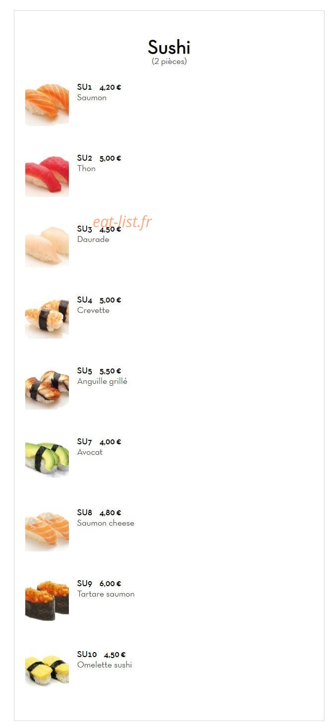 Sushi King — carte page 13