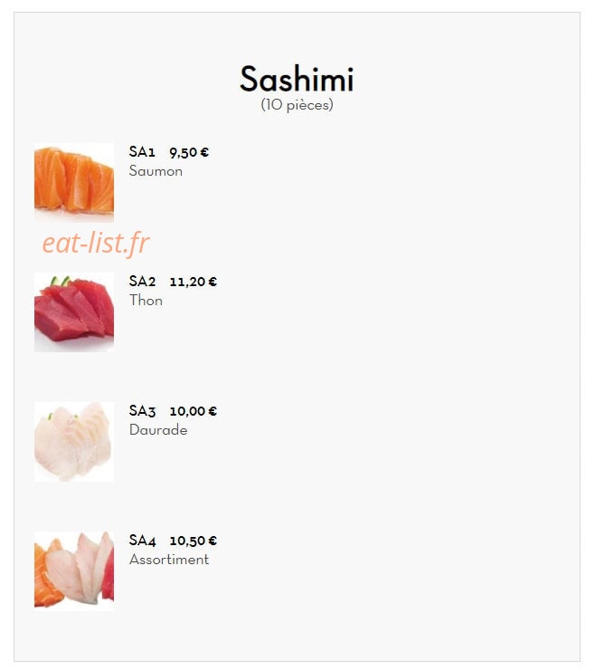Sushi King — carte page 14