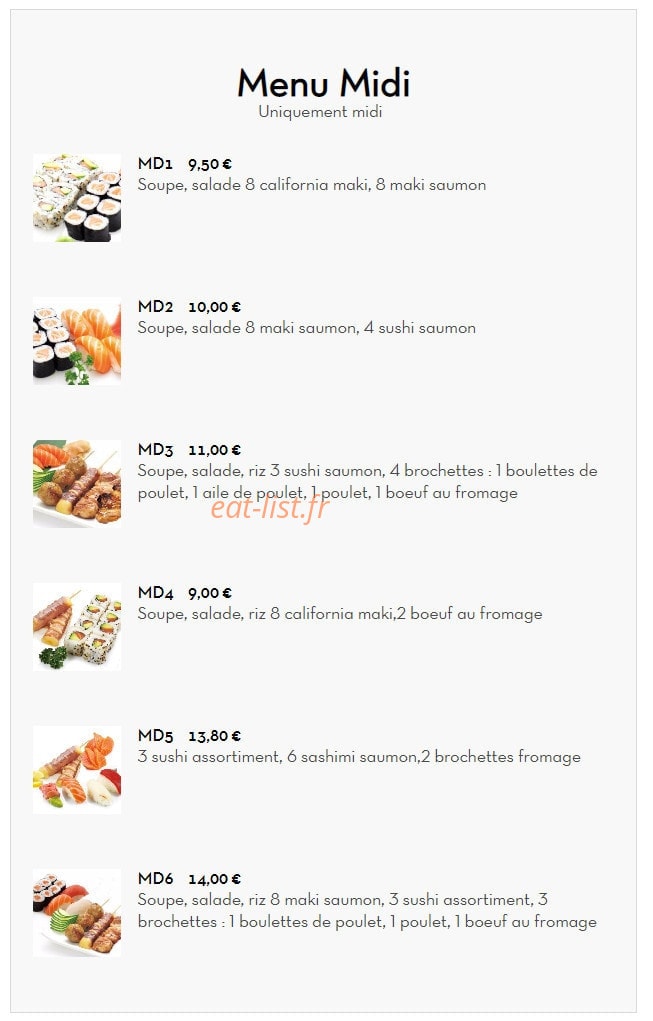 Sushi King — carte page 2