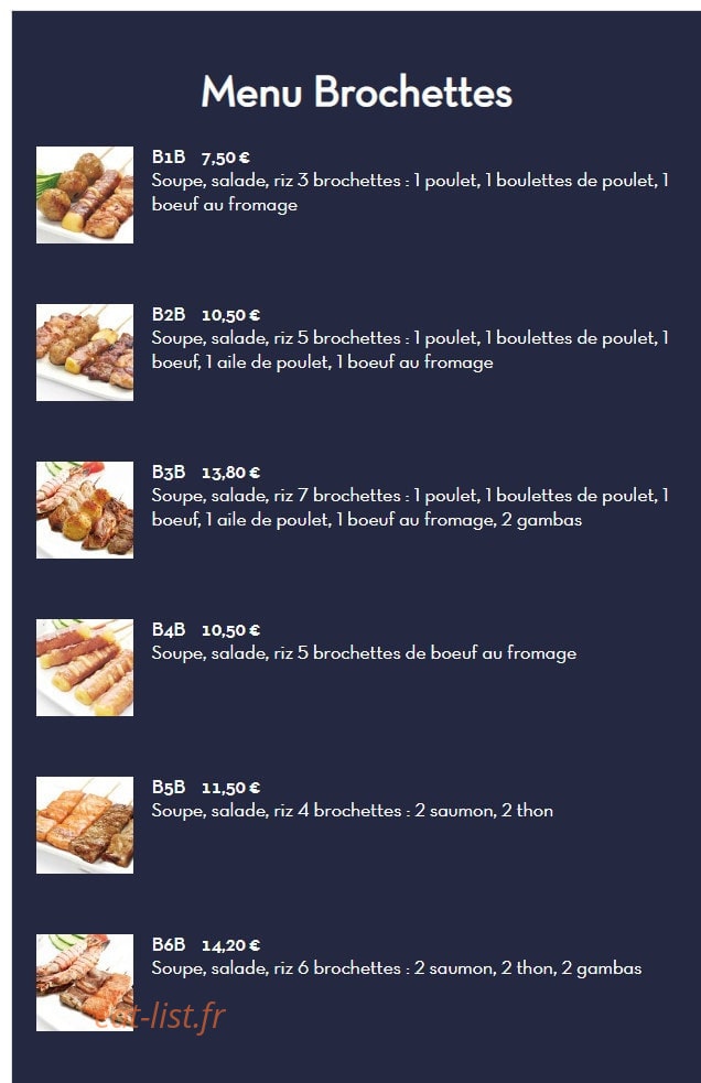 Sushi King — carte page 1