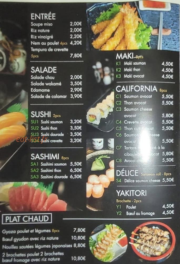 Sushi Kisoro — carte page 1