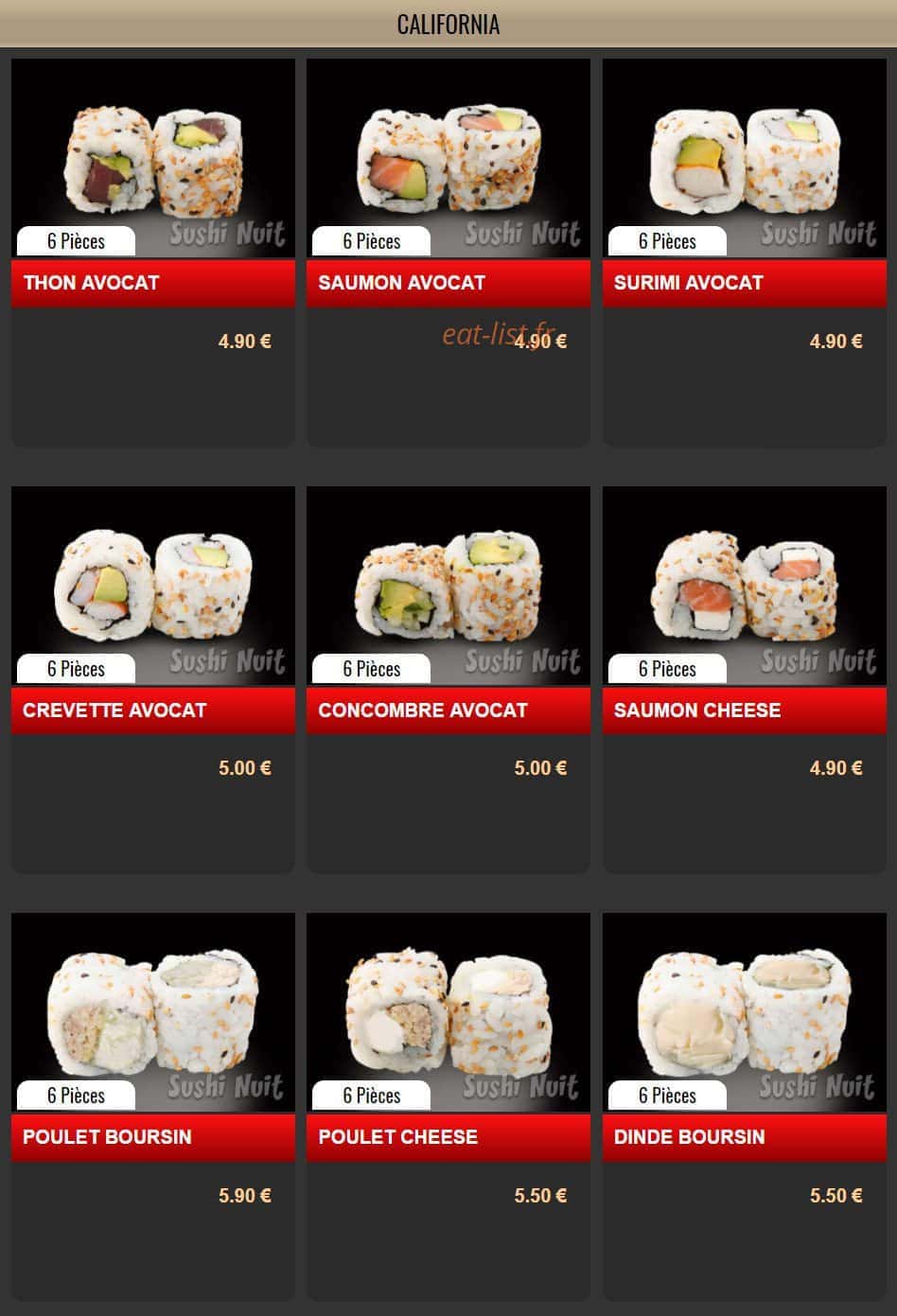 Sushi Nuit — carte page 3