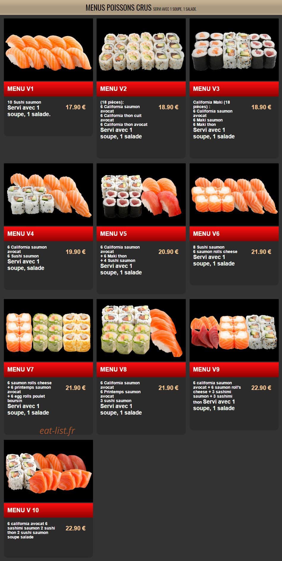 Sushi Nuit — carte page 12