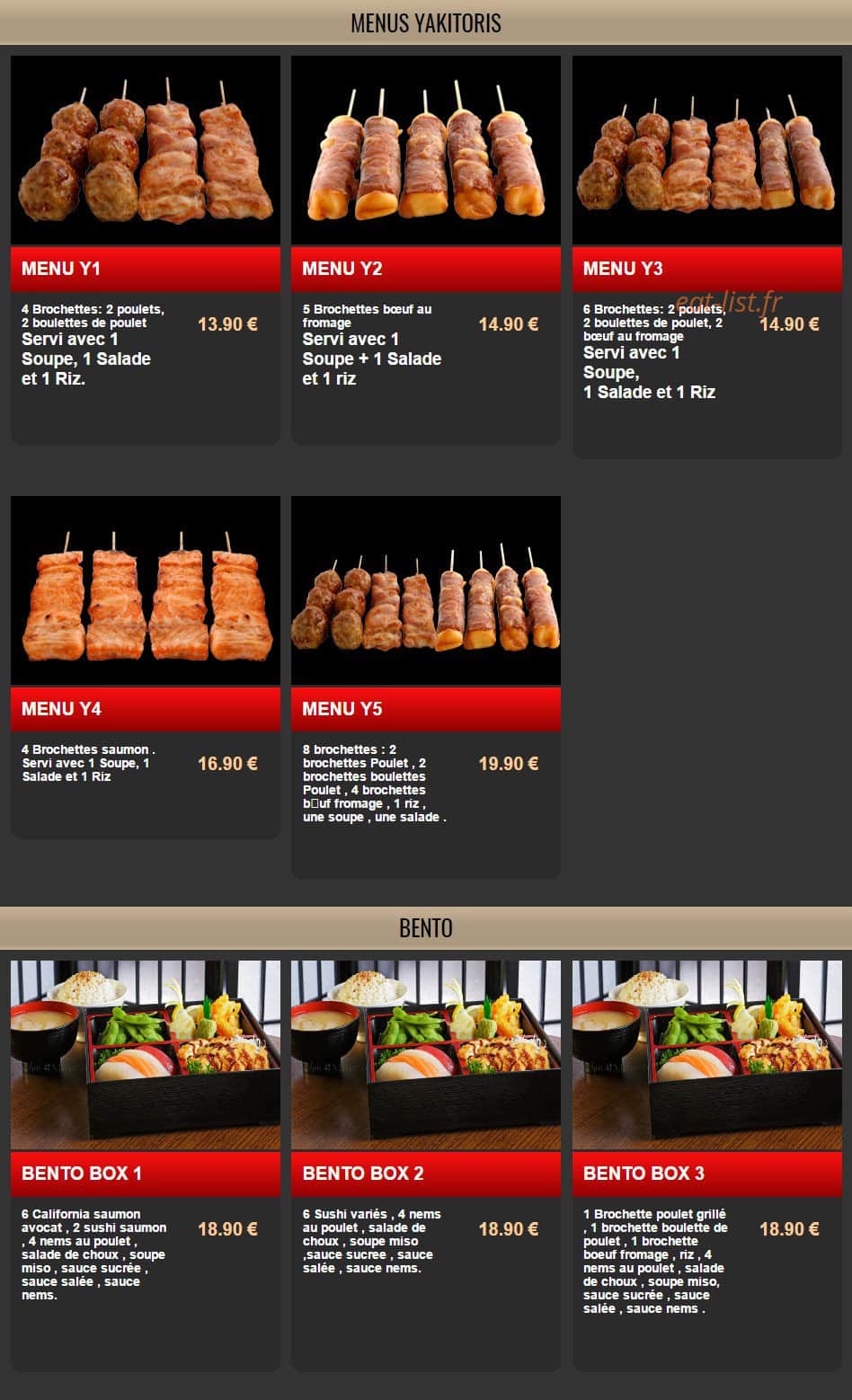 Sushi Nuit — carte page 15