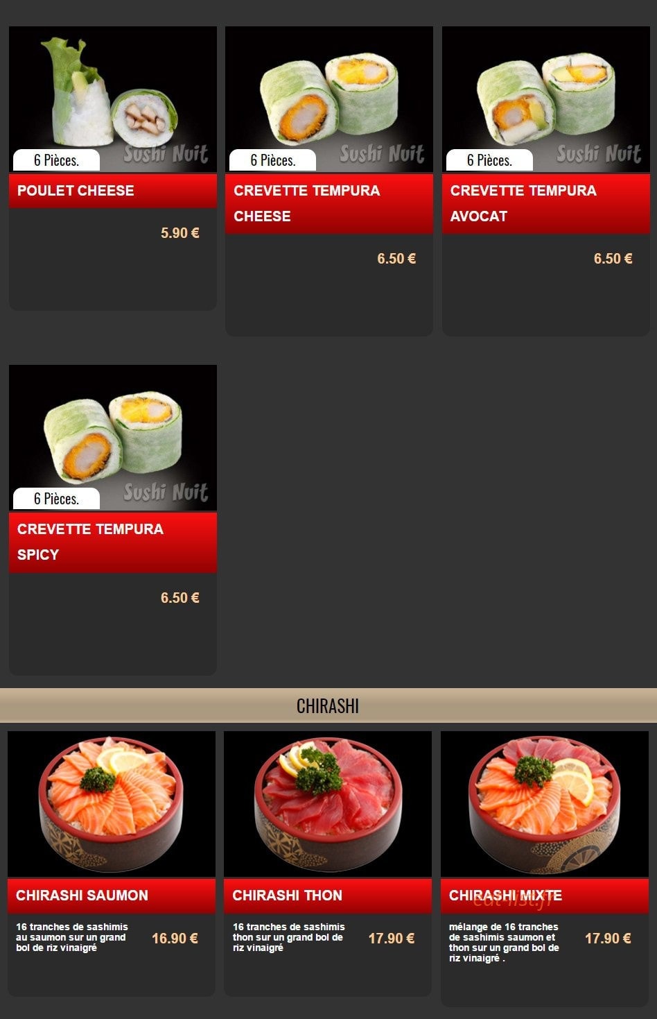 Sushi Nuit — carte page 6