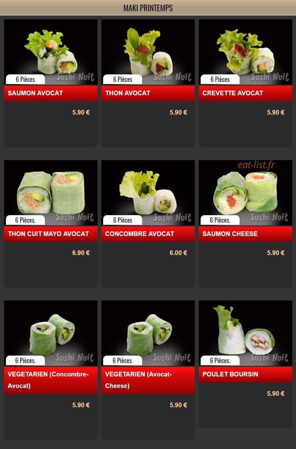 Sushi Nuit — carte page 5