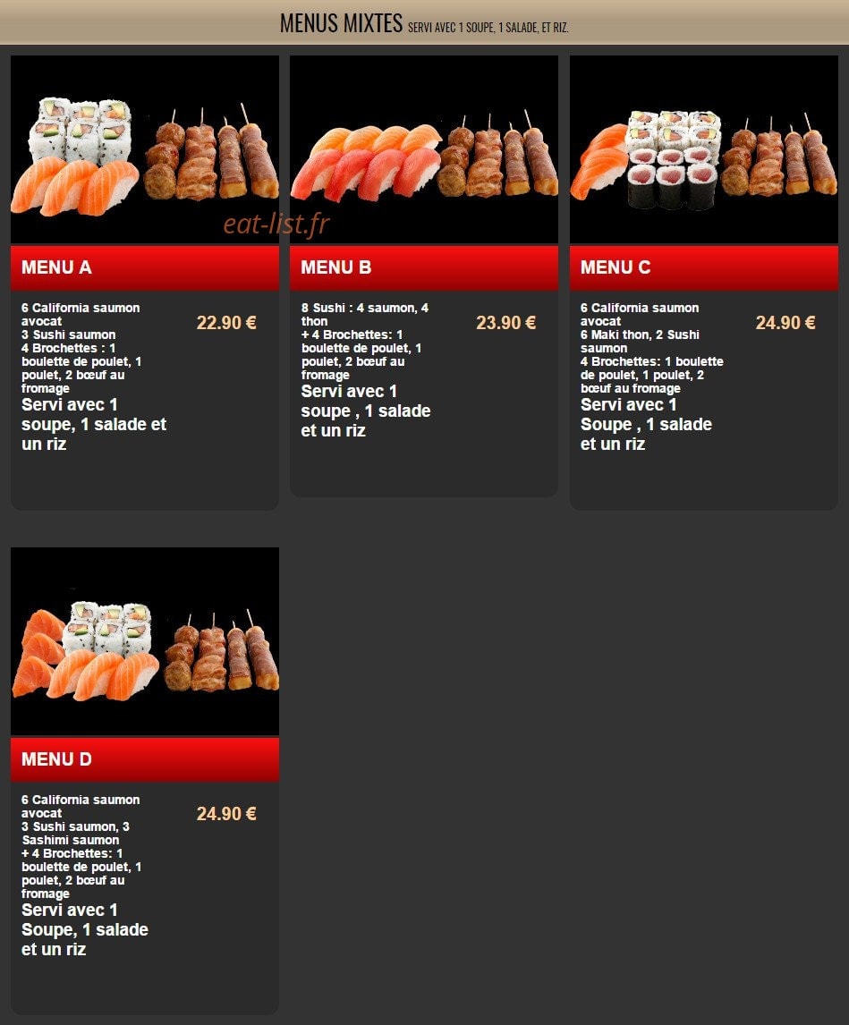 Sushi Nuit — carte page 13