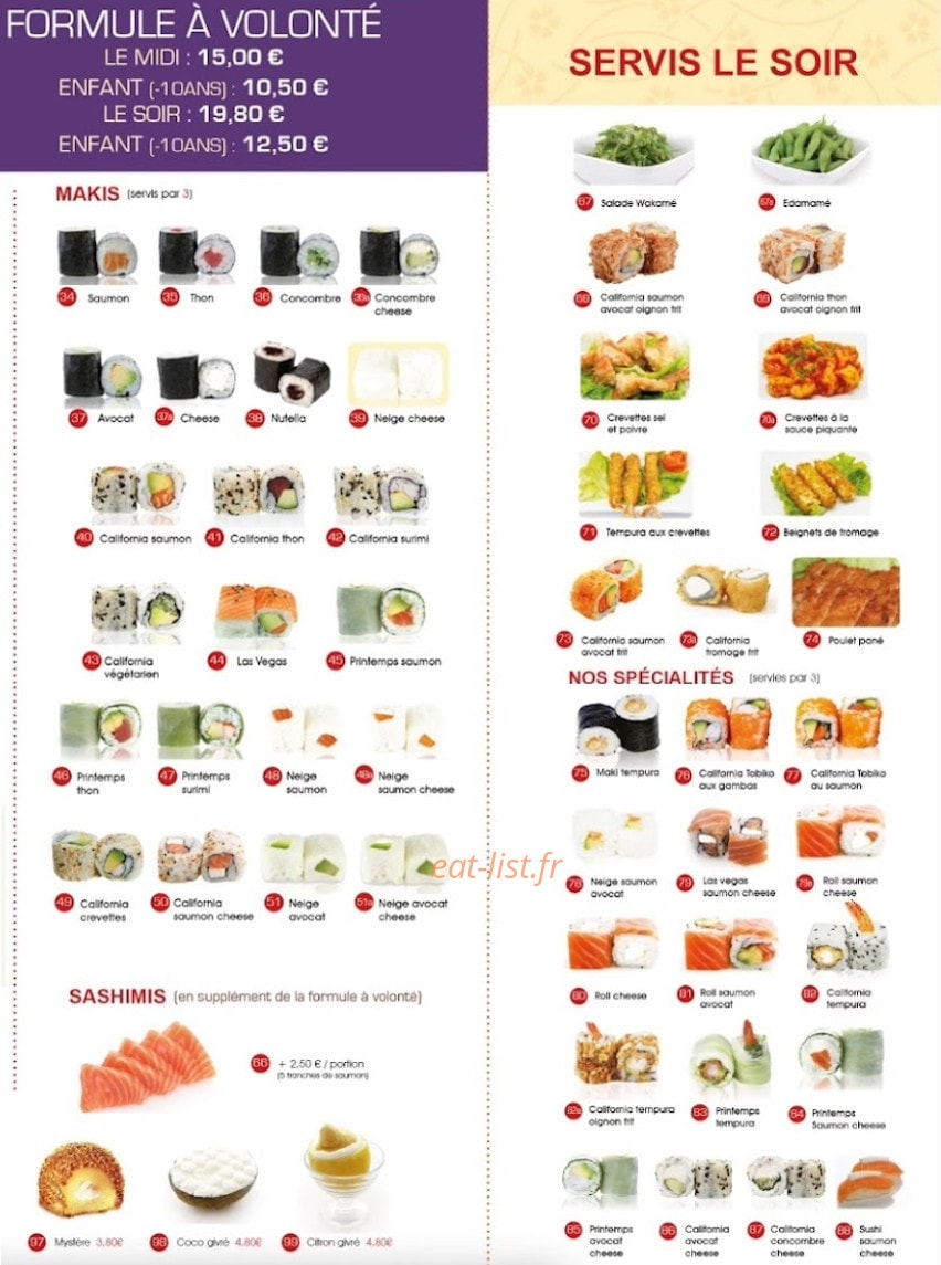 Sushi Sun II — carte page 2