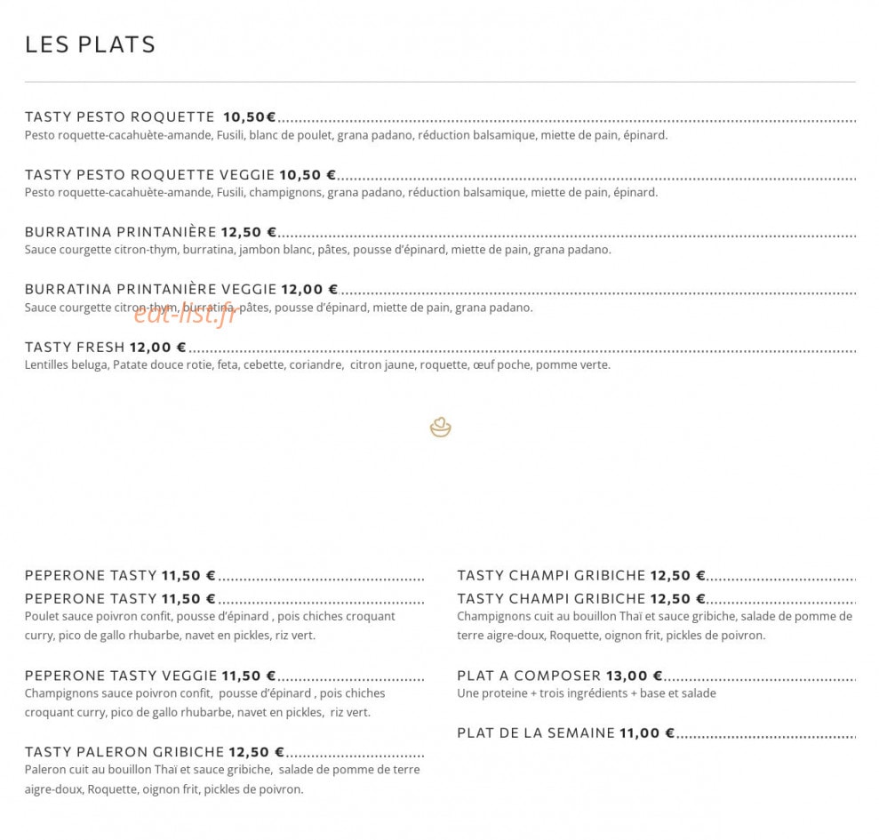 Tasty Trip — carte page 1