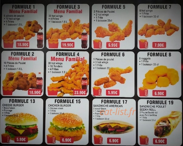 The Best Chicken — carte page 1