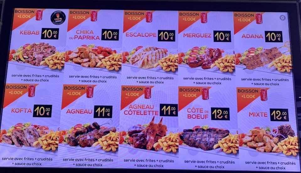Urfa Kebap 63 — carte page 1
