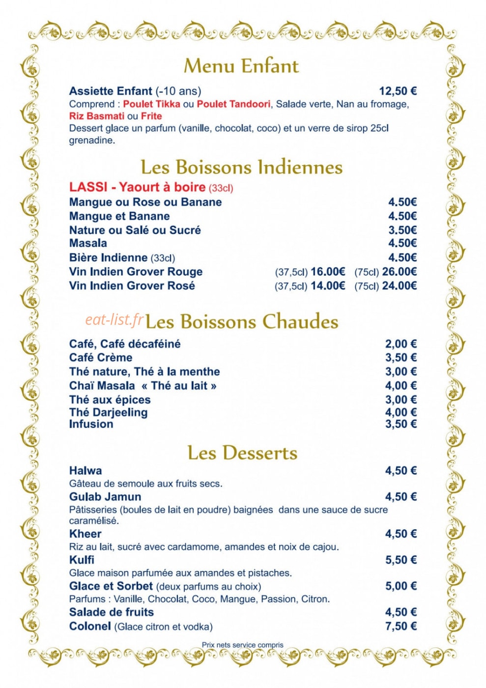 Villa Darjeeling — carte page 6