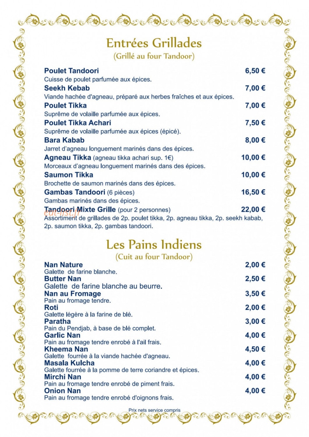 Villa Darjeeling — carte page 2