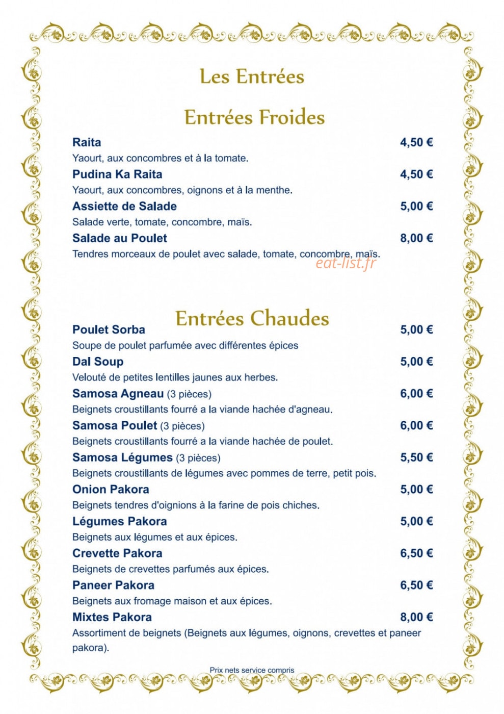 Villa Darjeeling — carte page 1