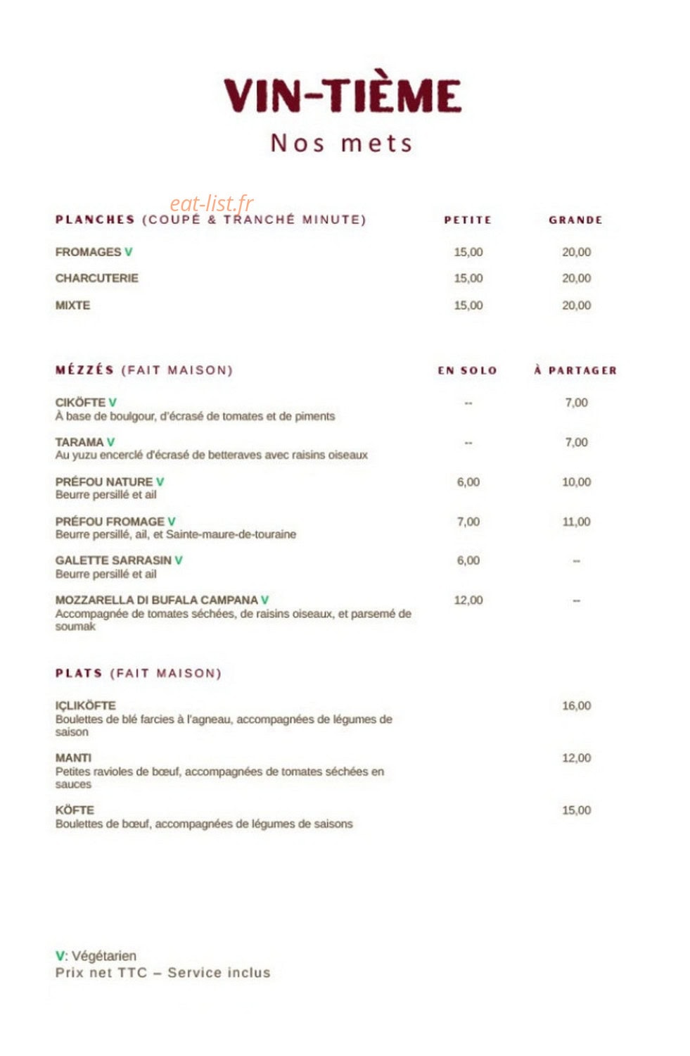 Vin tieme — carte page 1