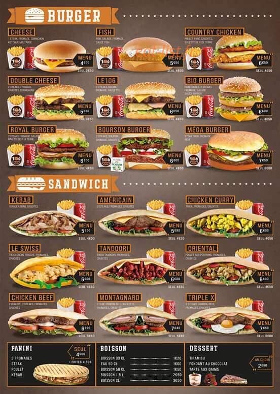 106 fast Food — carte page 2