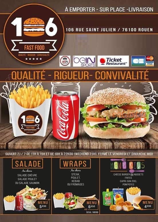 106 fast Food — carte page 1