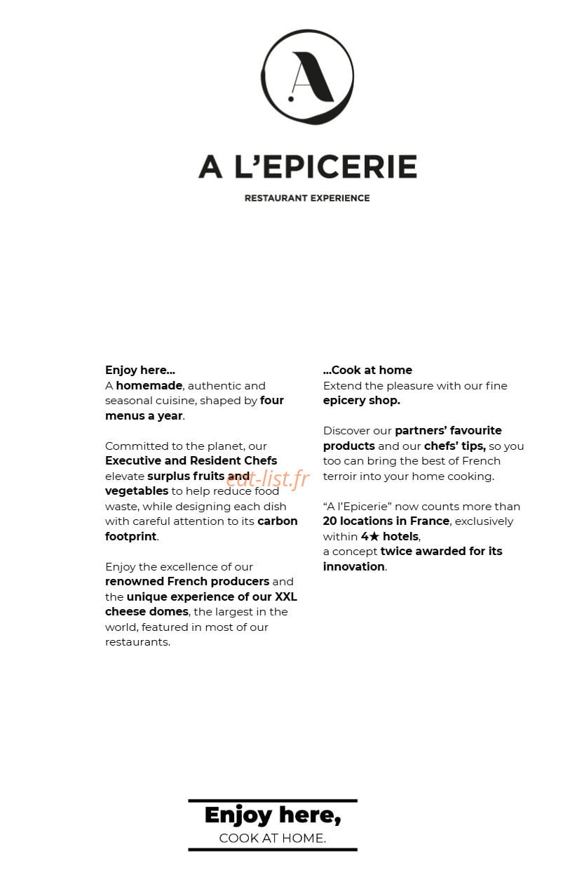 A l'Epicerie — carte page 2