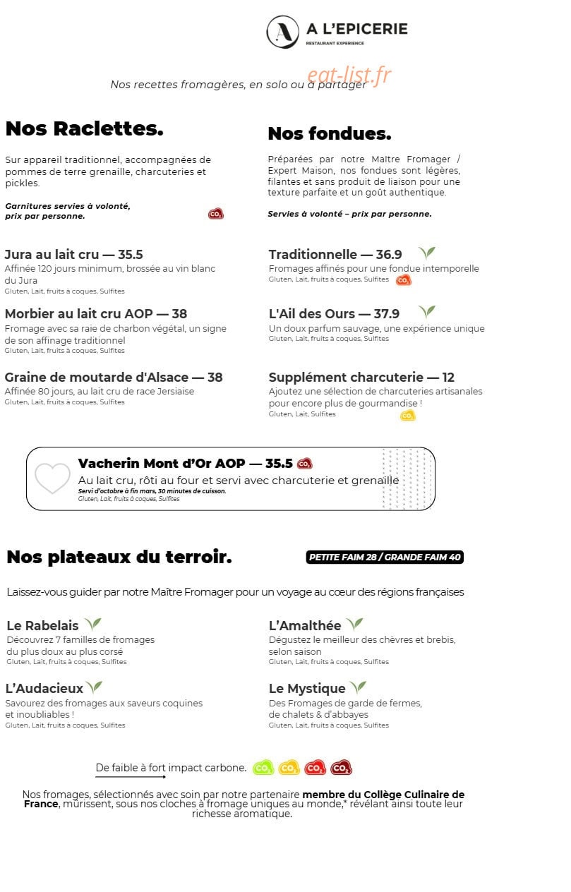 A l'Epicerie — carte page 5