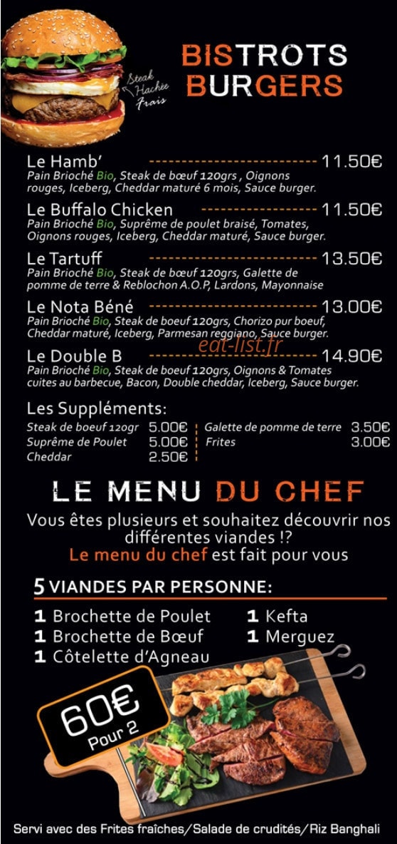 A la Braise — carte page 4