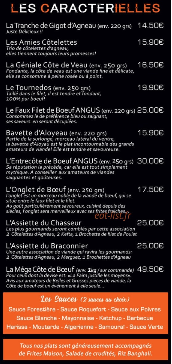A la Braise — carte page 3