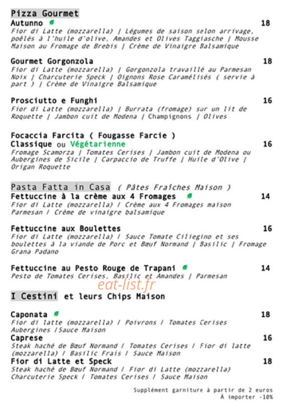Acqua et Farine — carte page 2