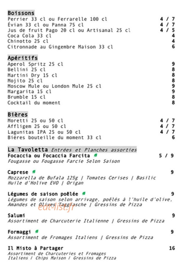 Acqua et Farine — carte page 4