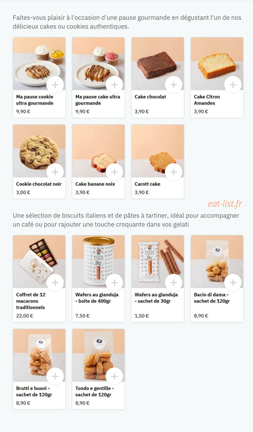Amorino — carte page 3