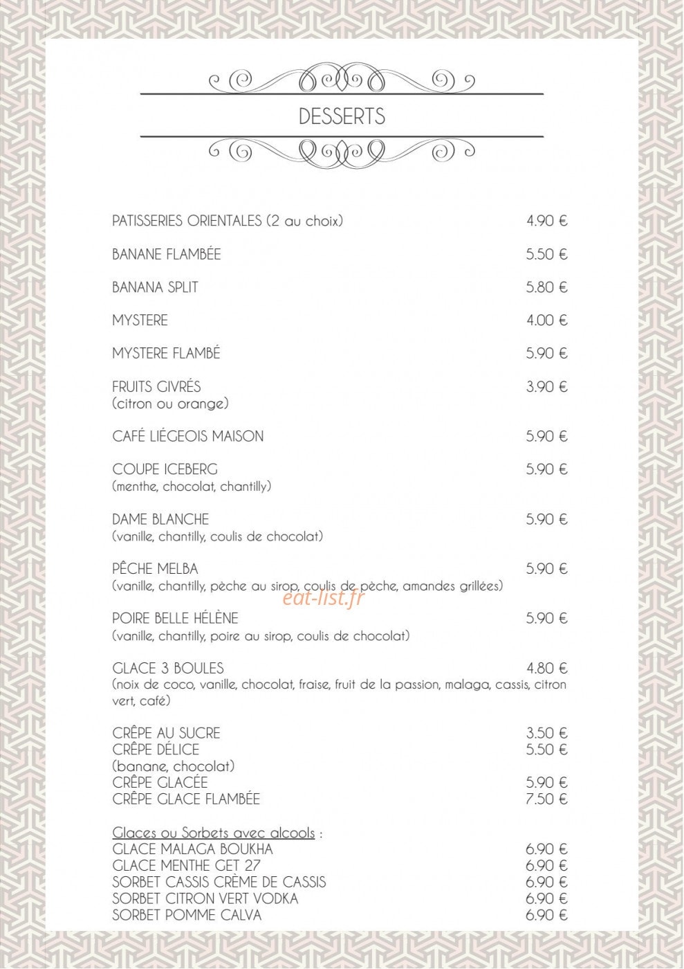 Au Prince des Sables — carte page 7