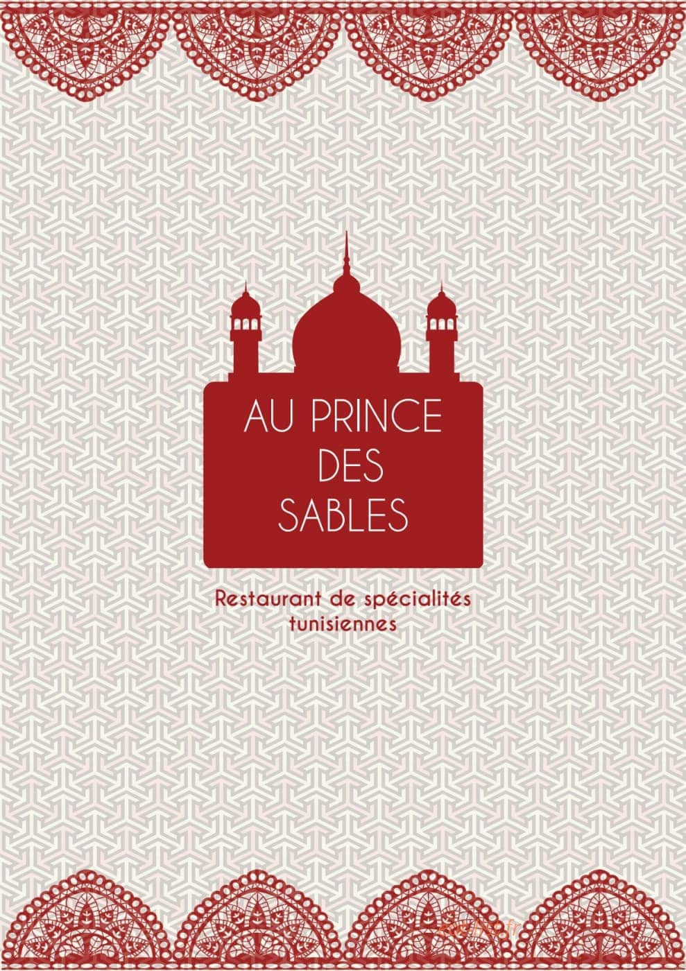Au Prince des Sables — carte page 1