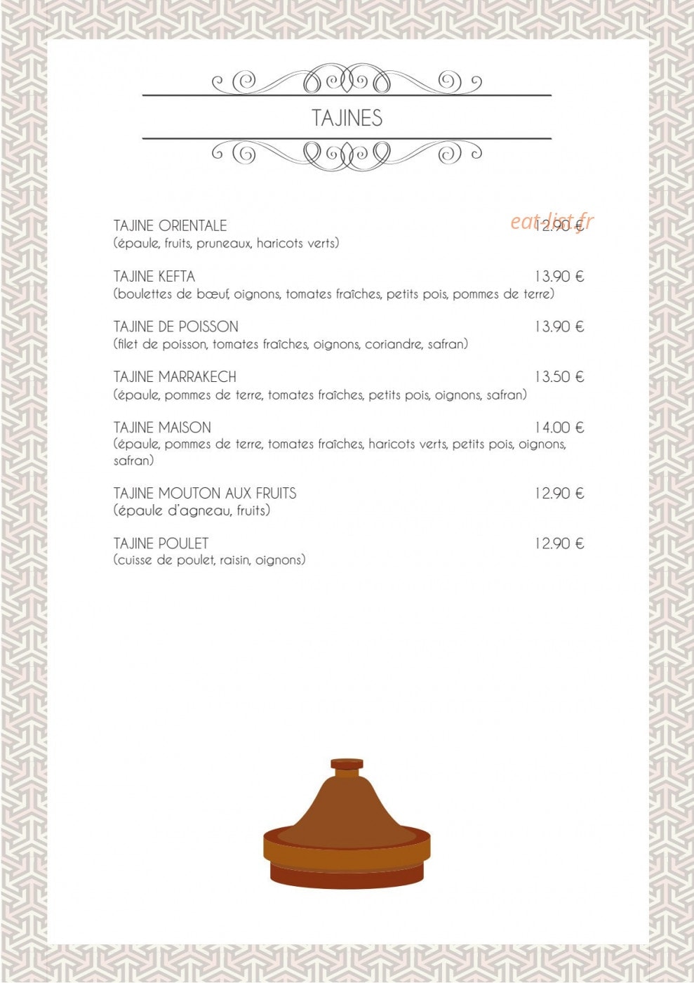 Au Prince des Sables — carte page 4