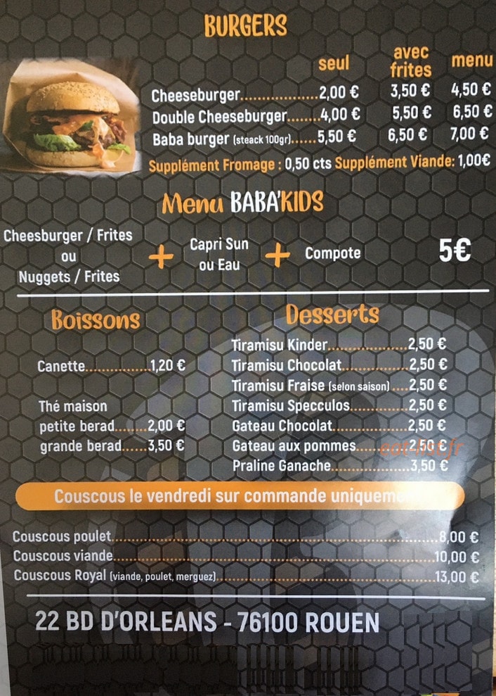 Baba 'Grill — carte page 2