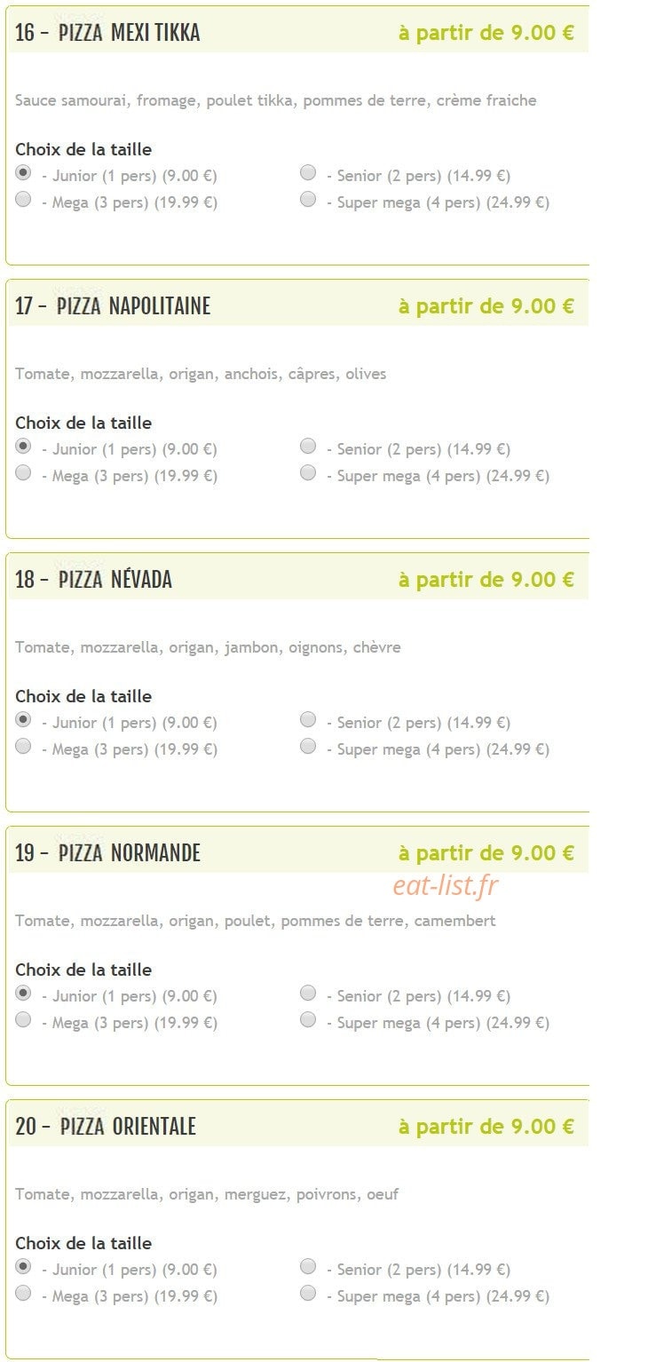 Bella Pizza — carte page 5