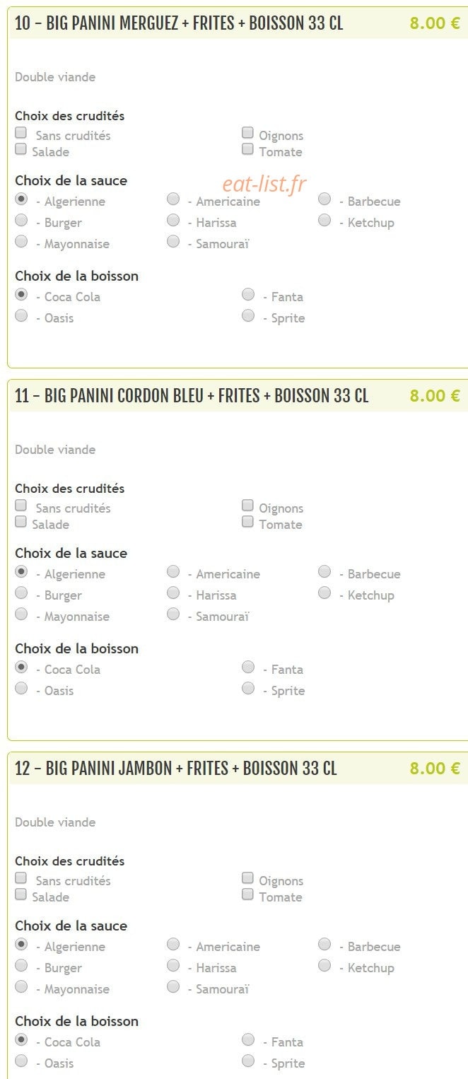 Bella Pizza — carte page 21
