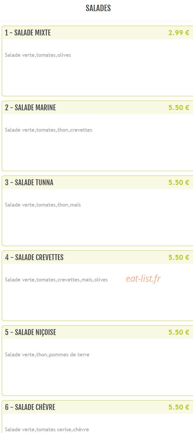 Bella Pizza — carte page 13